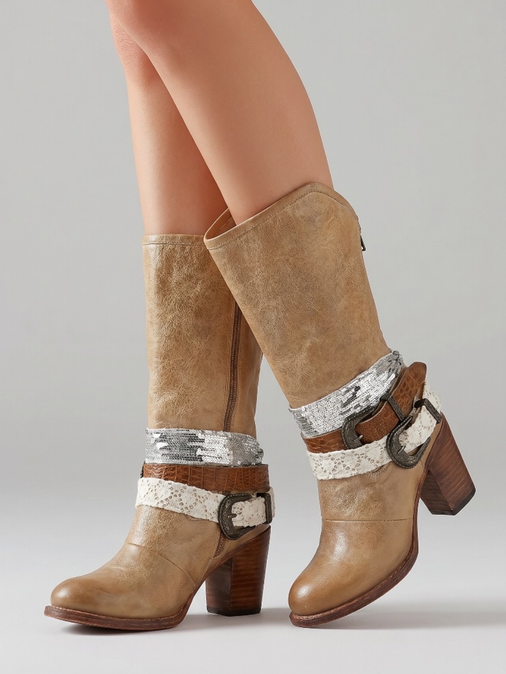 🦅|•FREEBIRD BY STEVEN•| 'Bae' Multi Buckle Boots Size 10